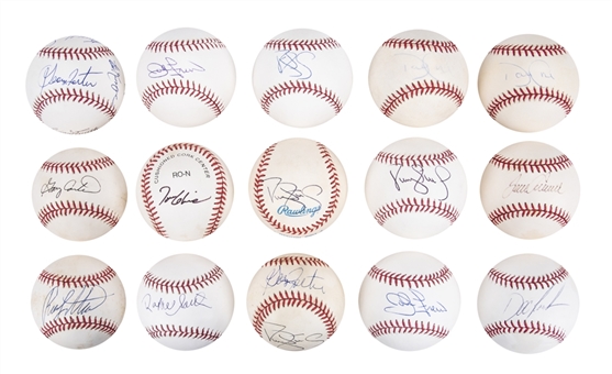 Lot of (15) New York Mets Greats Signed Baseballs Including Gary Carter, Tom Seaver, Glavine, Franco, Staub, Gooden, Strawberry, Cone and Foster (JSA Auction LOA)